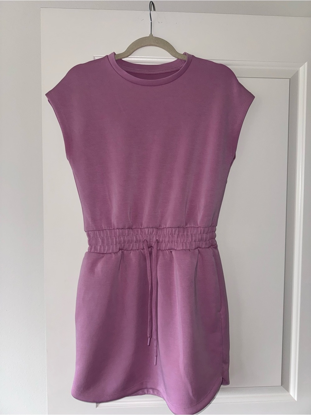 Women’s Casual Drawstring Waist Dress - pink